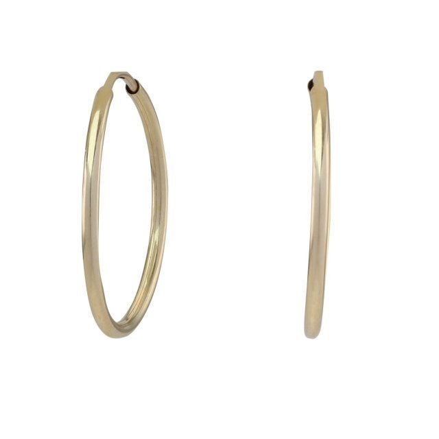 Eksklusive Siersbøl creoler i 8 eller 14 karat guld, Ø23 mm, med tidløst og elegant design.